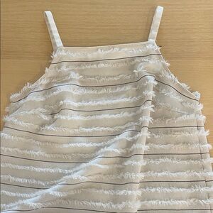 Maeve Cream and White Textured Tank Top